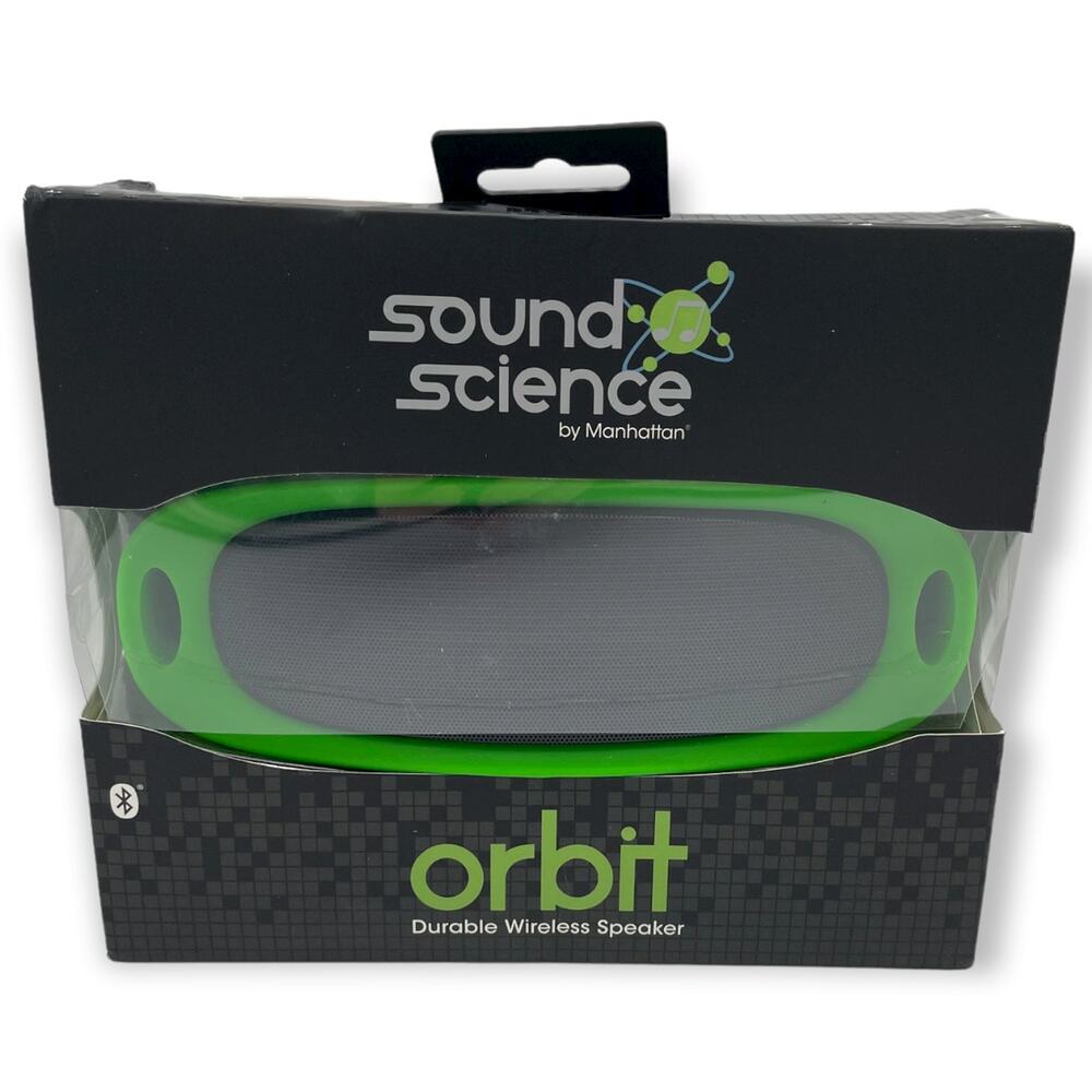 Manhattan Sound Science Orbit Durable Wireless Speaker Neon Green 162371 New